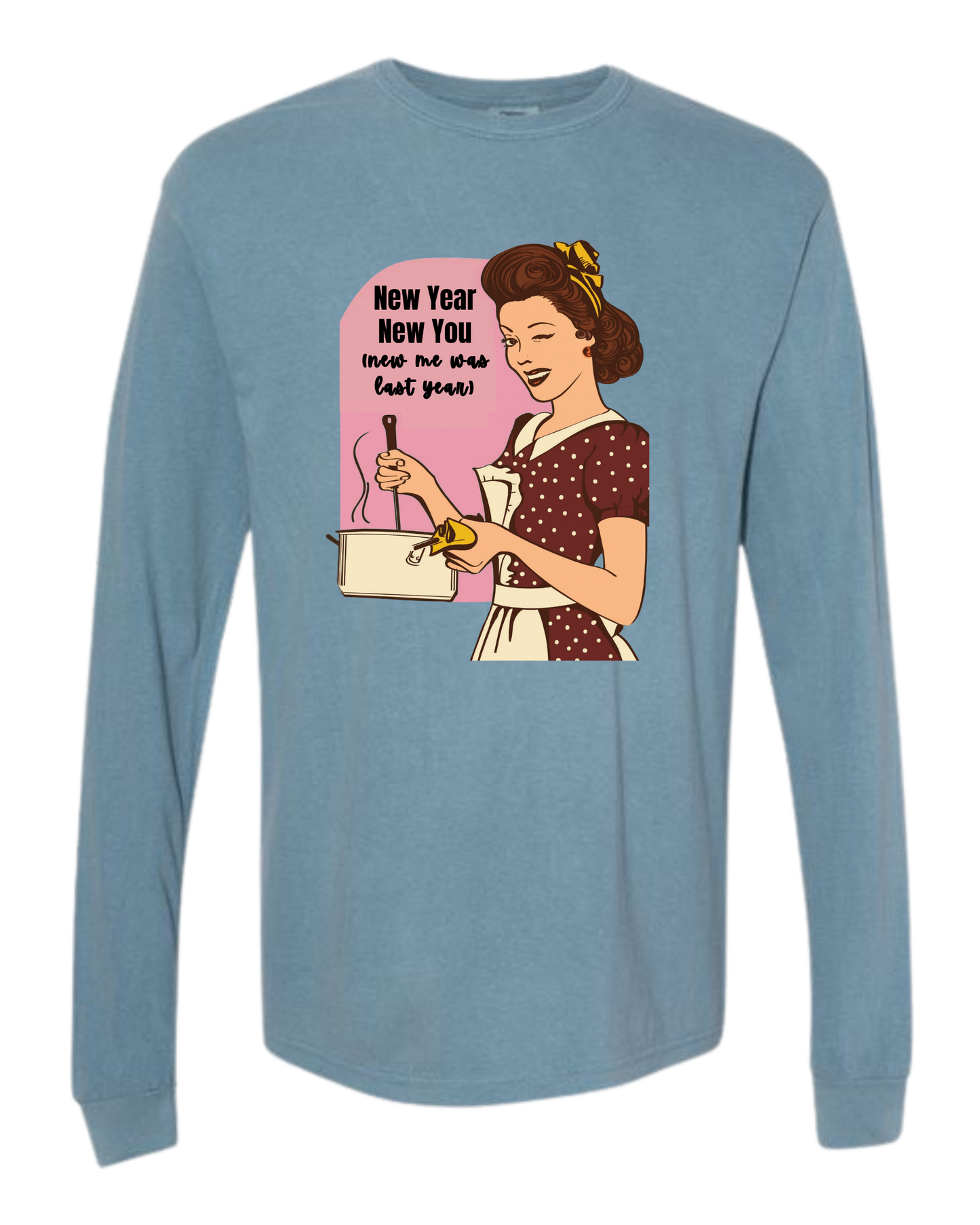 New Year New You - Comfort Colors - Heavyweight Long Sleeve Tee - Blues & Greens