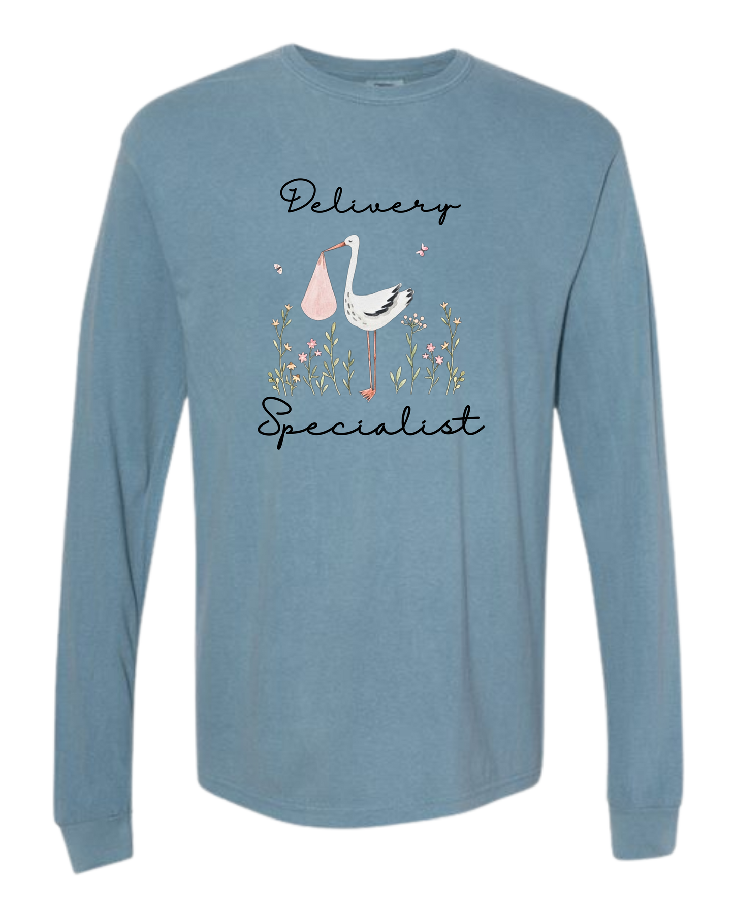 Delivery Specialist - Comfort Colors - Heavyweight Long Sleeve Tee - Blues & Greens