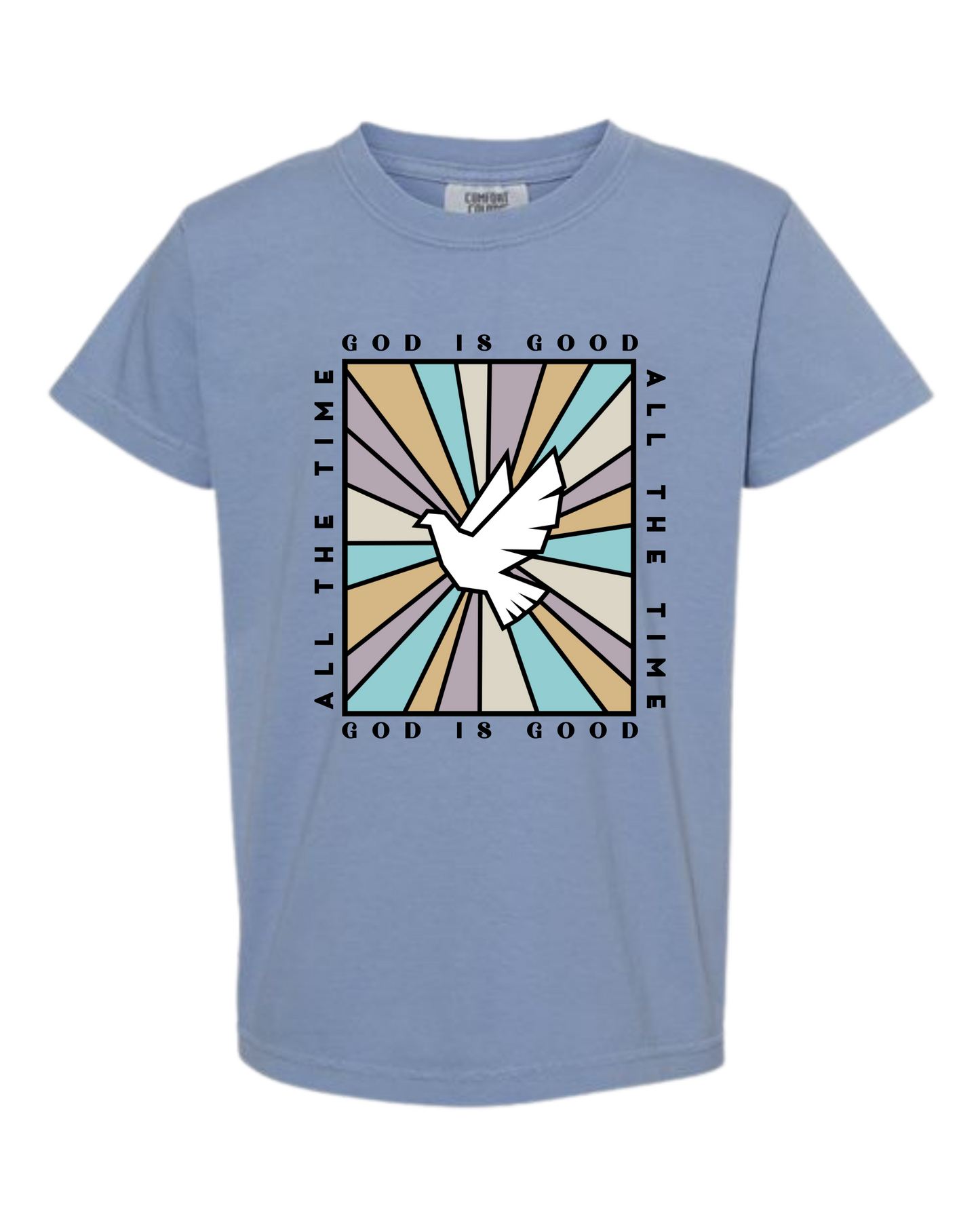 God Is Good - Comfort Colors - Heavyweight Youth Tee - Neutral Colors & Blues