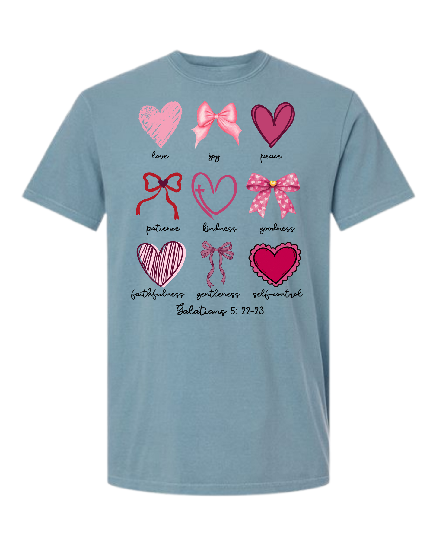 Galatians 5 - Valentines - Comfort Colors - Heavyweight Unisex Tee - Blues