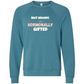 Not Moody. (just) Hormonally Gifted - Sponge Fleece Raglan Sweatshirt - Blues, Greens, Purple, and Black