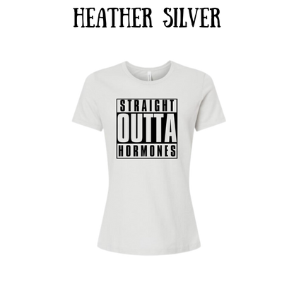 straight outta hormones - women's relaxed fit tee - neutrals