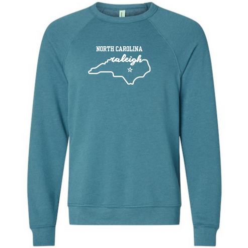 Kella McLean - Sponge Fleece Raglan Sweatshirt - Blues, Greens, Purple, and Black