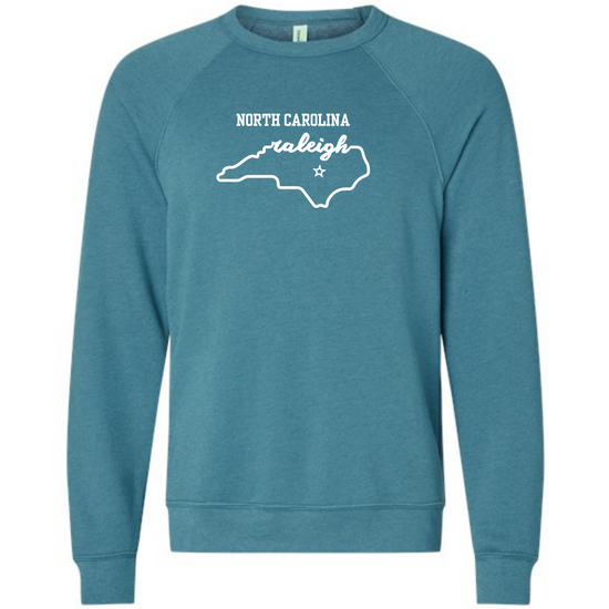 Kella McLean - Sponge Fleece Raglan Sweatshirt - Blues, Greens, Purple, and Black