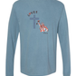 Loves Jesus & America too - Comfort Colors - Heavyweight Long Sleeve Tee - Blues & Greens