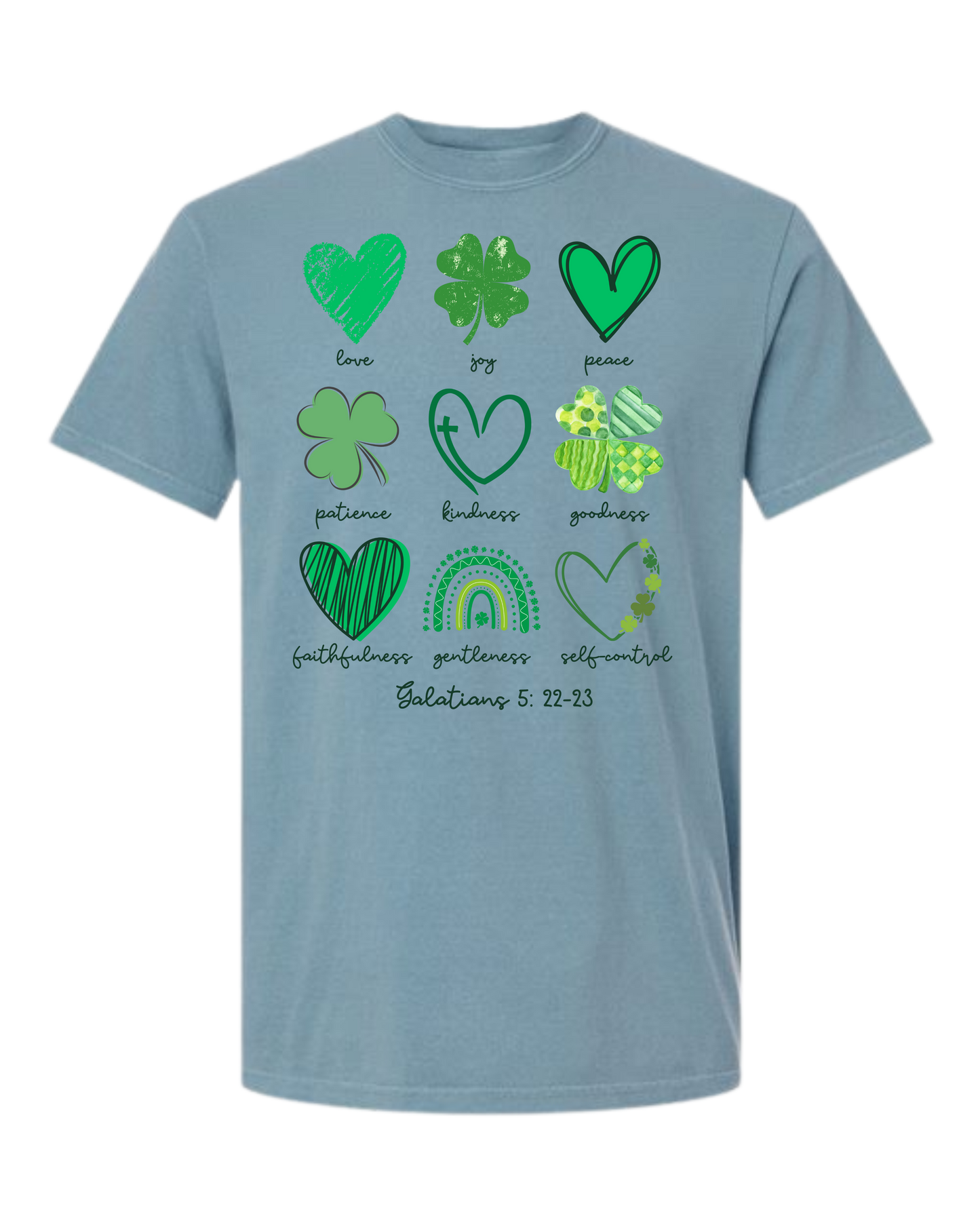 Galatians 5 - St Patrick's Day - Comfort Colors - Heavyweight Unisex Tee - Blues