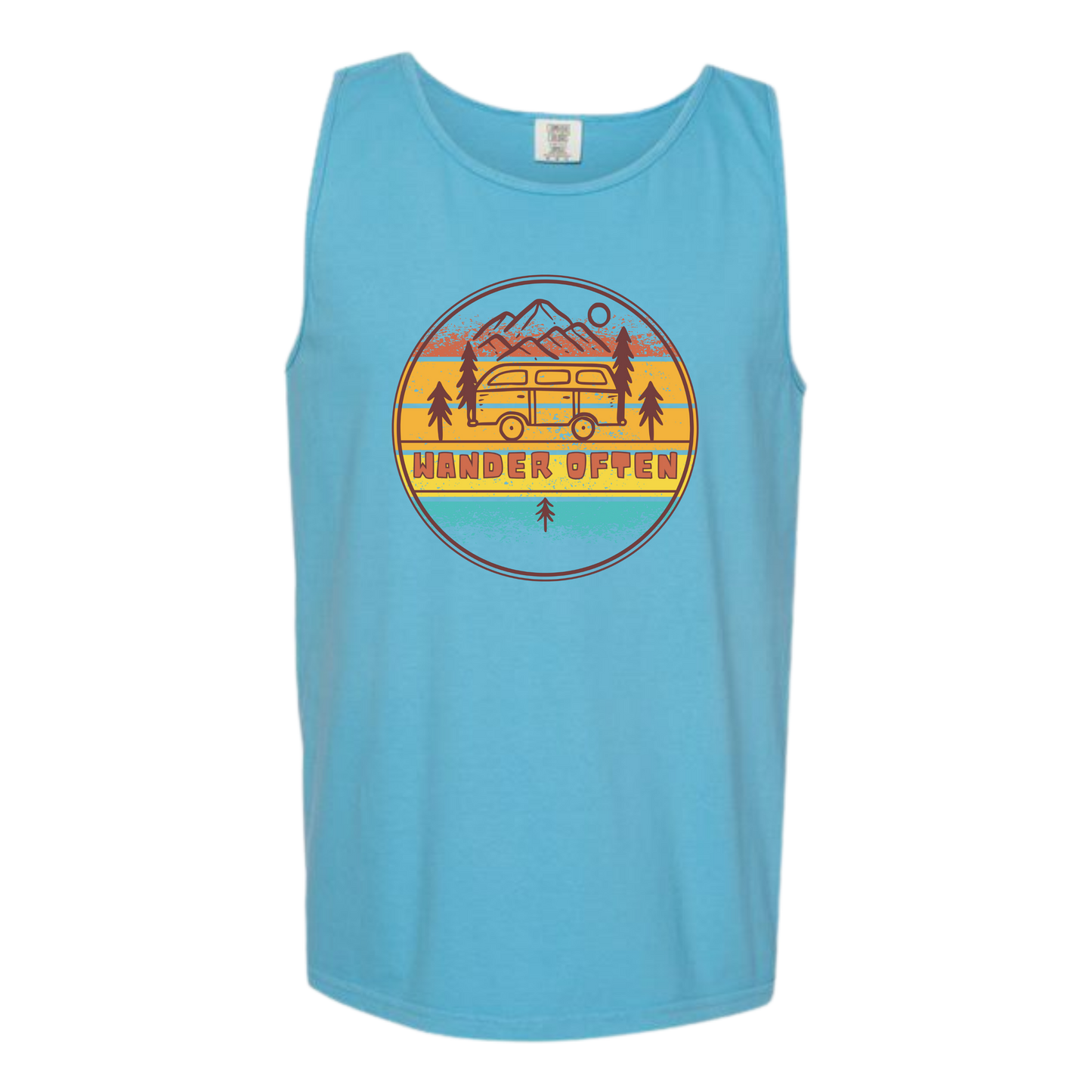 Wander Often - Comfort Colors - Unisex Tank - Neutral Colors & Blues