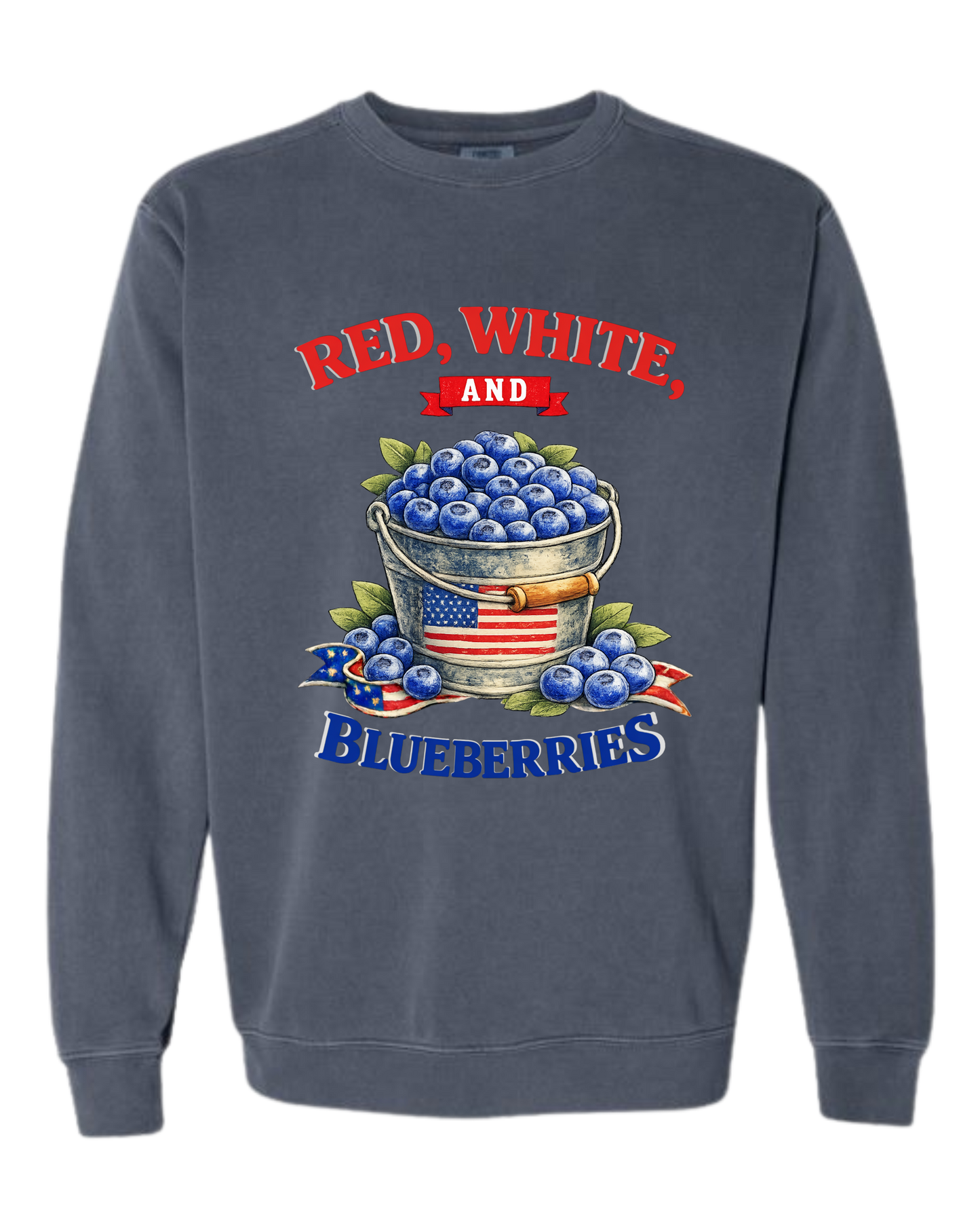 Red, White, And Blueberries - Comfort Colors - Sweatshirt - Blues