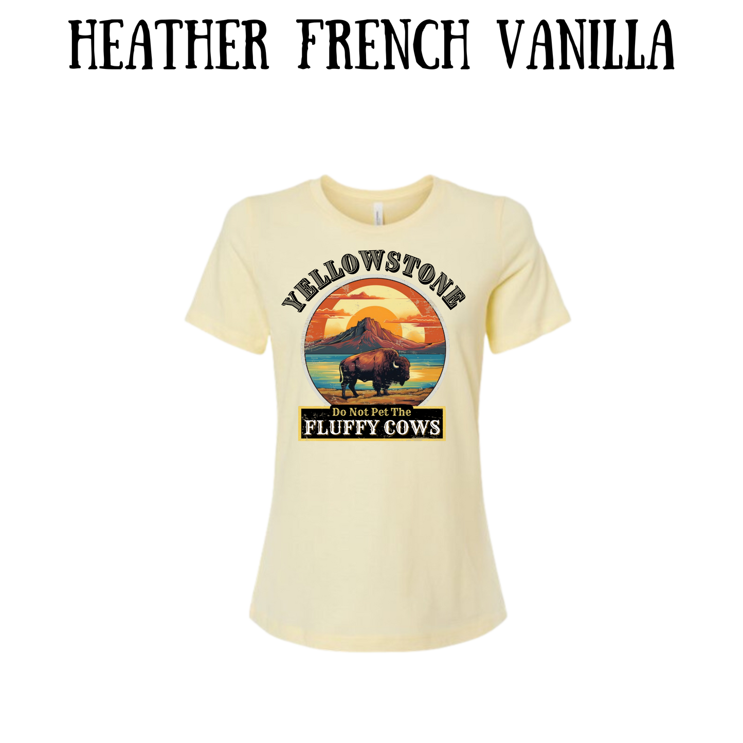 CP - Yellowstone: Fluffy Cows - Women's Relaxed Fit Tee - Neutrals