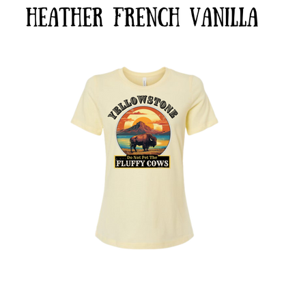 CP - Yellowstone: Fluffy Cows - Women's Relaxed Fit Tee - Neutrals