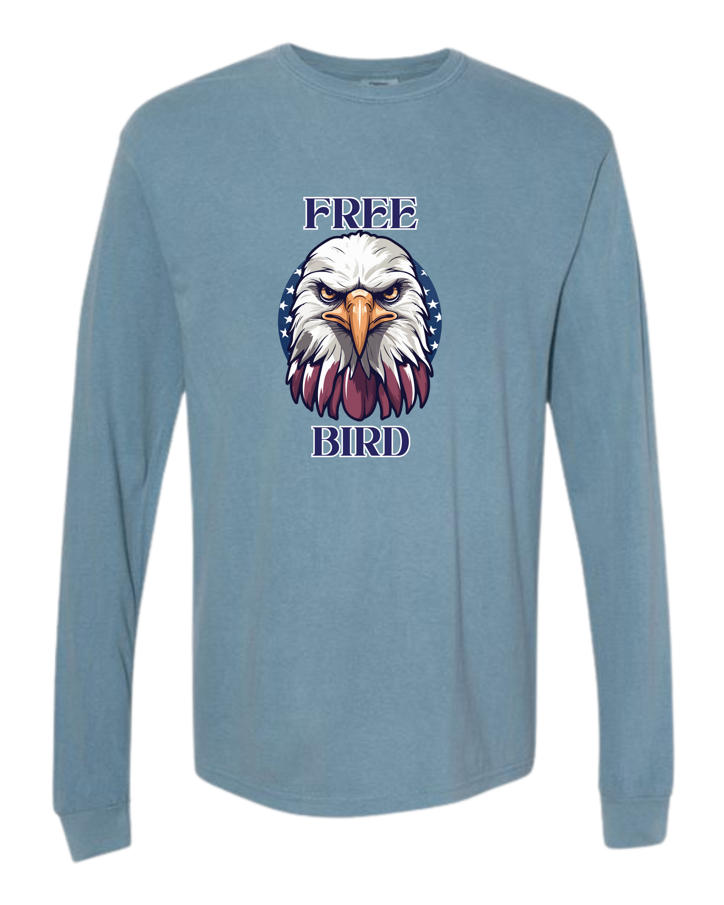 Free Bird - Comfort Colors - Heavyweight Long Sleeve Tee - Blues & Greens