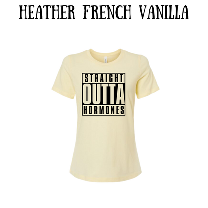 straight outta hormones - women's relaxed fit tee - neutrals