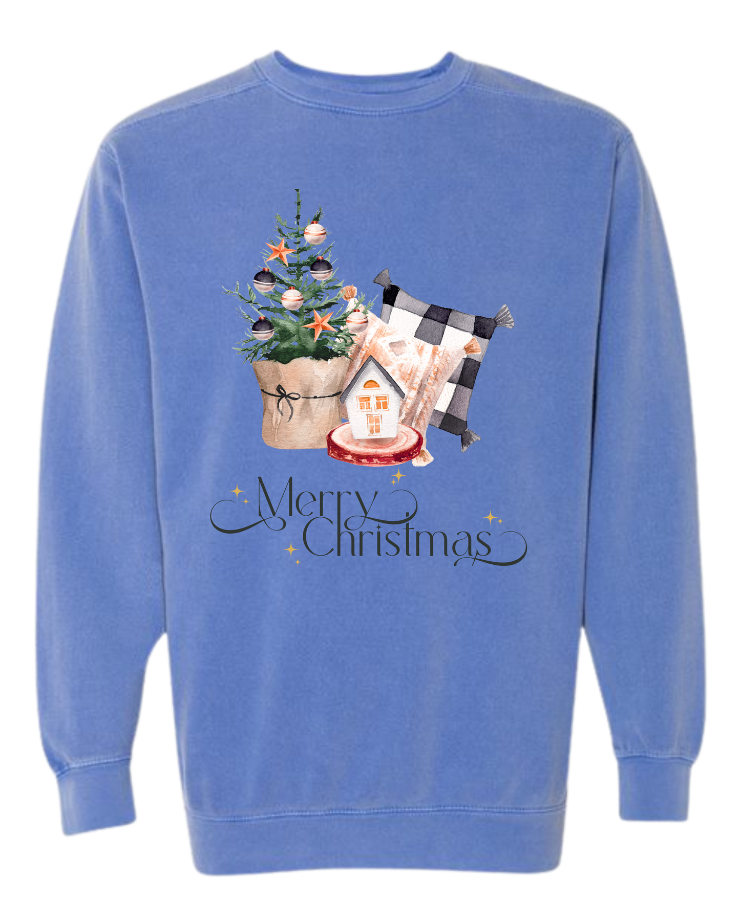 Country Christmas- Comfort Colors - Sweatshirt - Blues