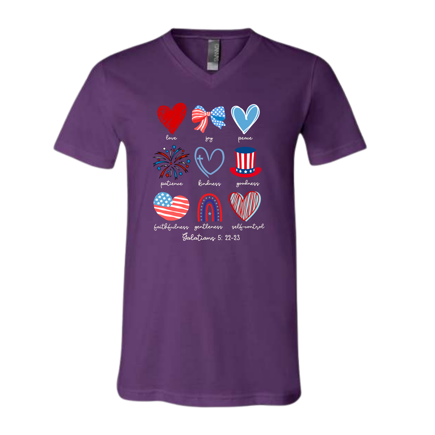Galatians 5 - Patriotic - Bella+Canvas - Unisex V-Neck - Assorted Colors