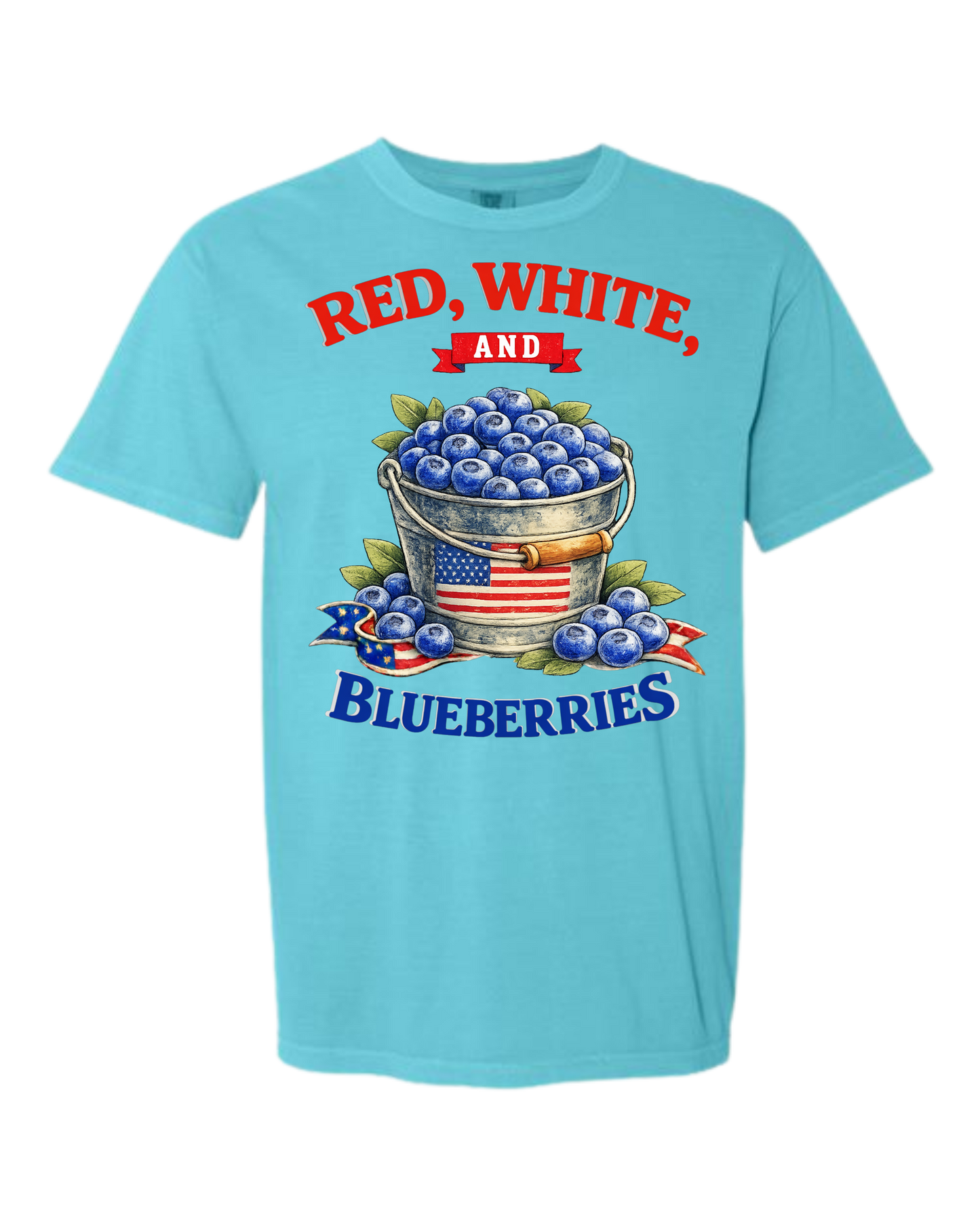 Red, White, And Blueberries - Comfort Colors - Heavyweight Unisex Tee - Blues
