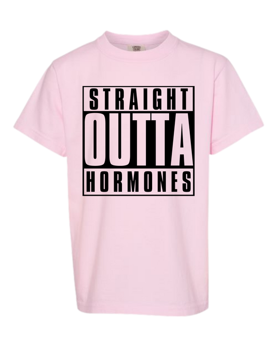 Straight Outta Hormones - Comfort Colors - Heavyweight Youth Tee - Assorted Colors