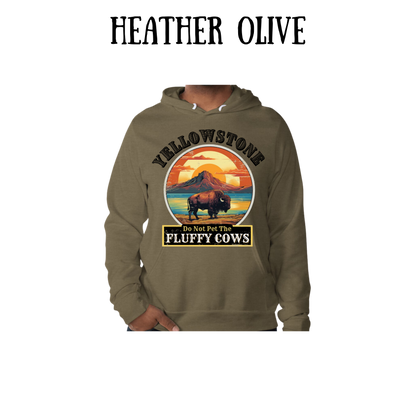 CP - Yellowstone: Fluffy Cows - Sponge Fleece Hoodie - Greens, Neutrals