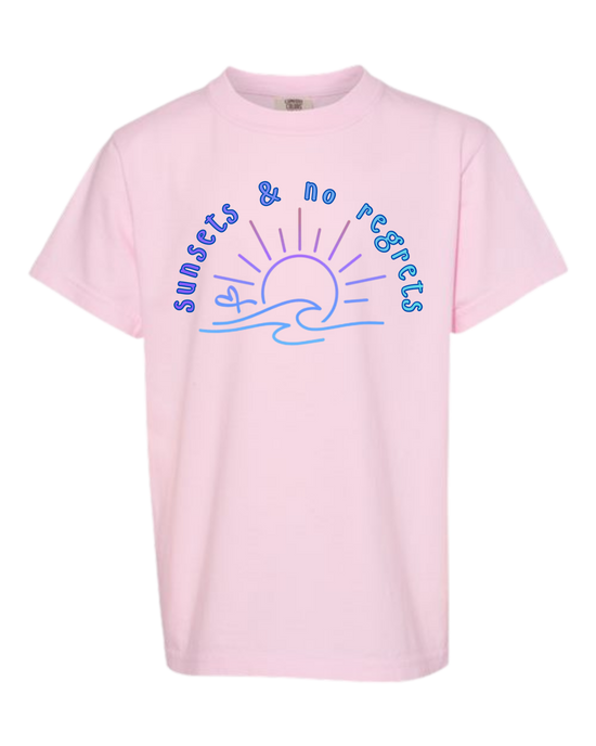 Sunsets & No Regrets - Comfort Colors - Heavyweight Youth Tee - Assorted Colors