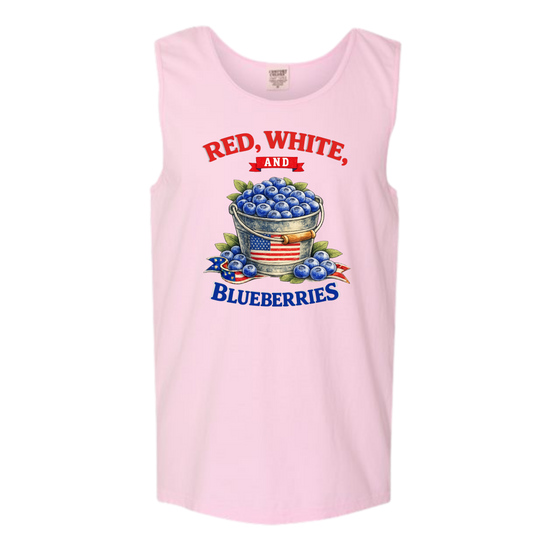 Red, White, And Blueberries - Comfort Colors - Unisex Tank - Assorted Colors