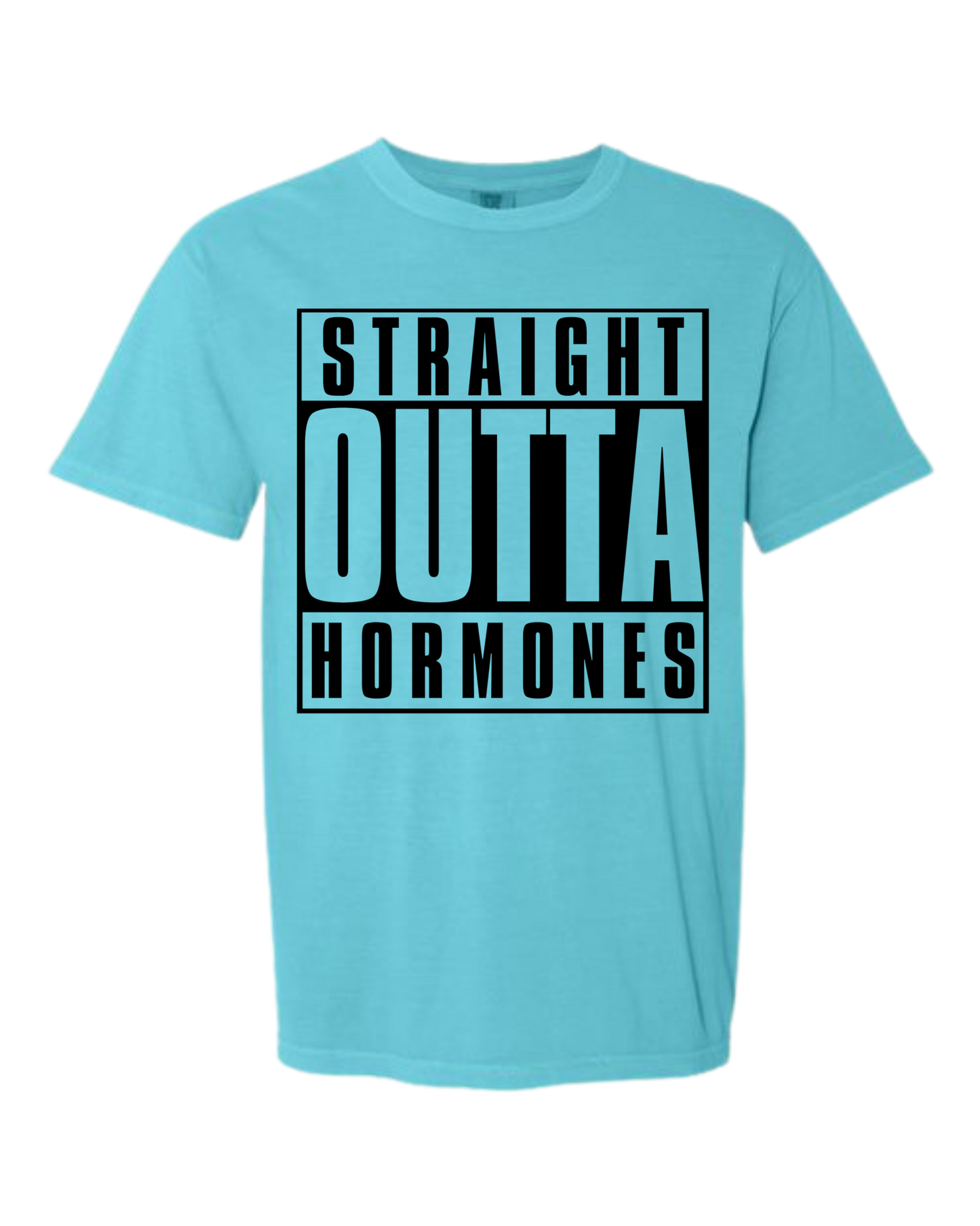 Straight Outta Hormones - Comfort Colors - Heavyweight Unisex Tee - Blues