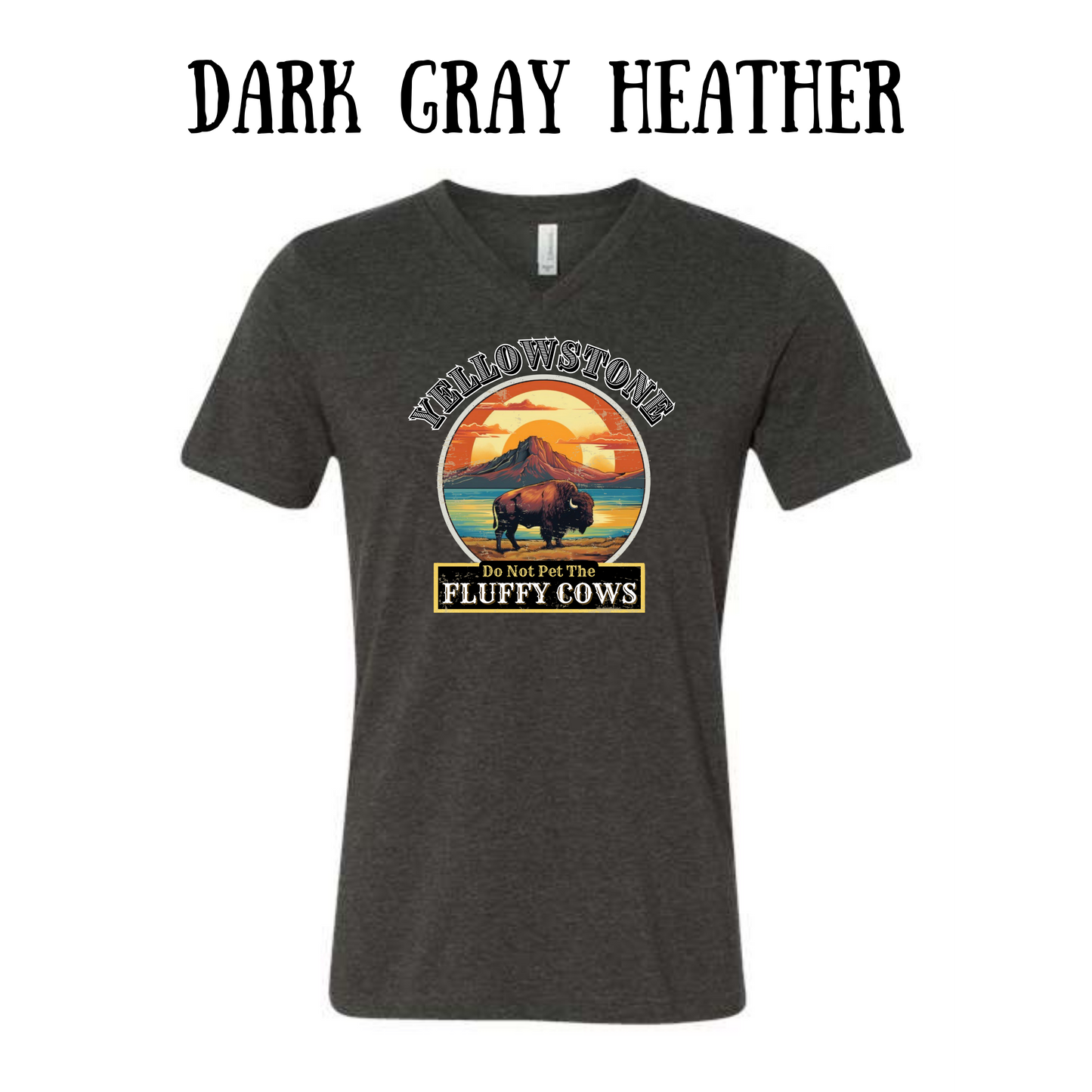 CP - Yellowstone: Fluffy Cows - Unisex V-Neck - Neutral Colors