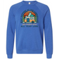 What Happens At The Campground - Sponge Fleece Raglan Sweatshirt - Blues, Greens, Purple, and Black