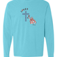 Loves Jesus & America too - Comfort Colors - Heavyweight Long Sleeve Tee - Blues & Greens