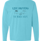 Life Happens The Beach Helps - Comfort Colors - Heavyweight Long Sleeve Tee - Blues & Greens