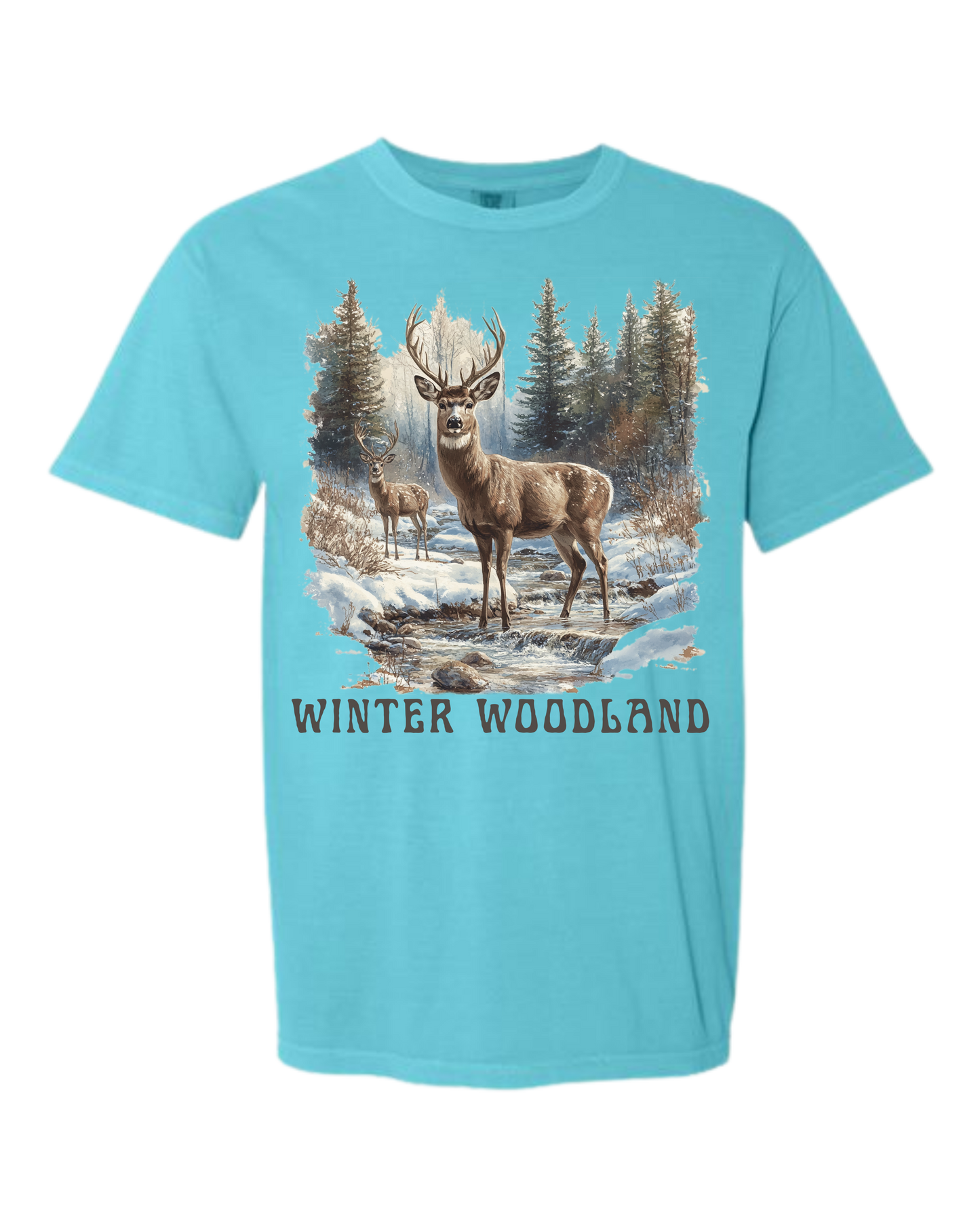 Winter Woodland - Comfort Colors - Heavyweight Unisex Tee - Blues
