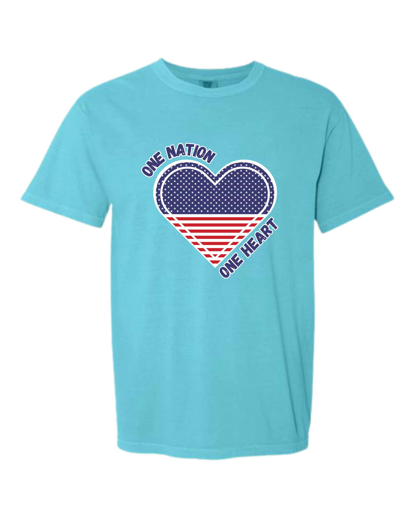 One Nation One Heart - Comfort Colors - Heavyweight Unisex Tee - Blues
