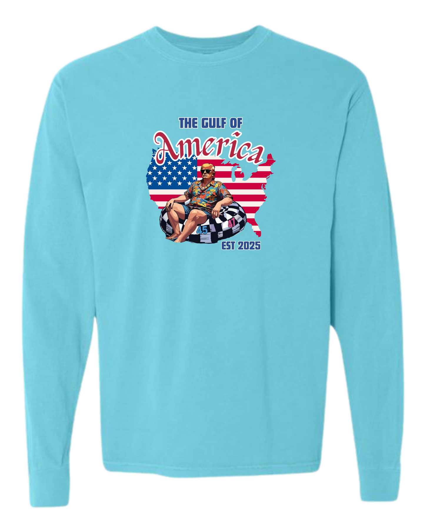 The Gulf of America - Comfort Colors - Heavyweight Long Sleeve Tee - Blues & Greens