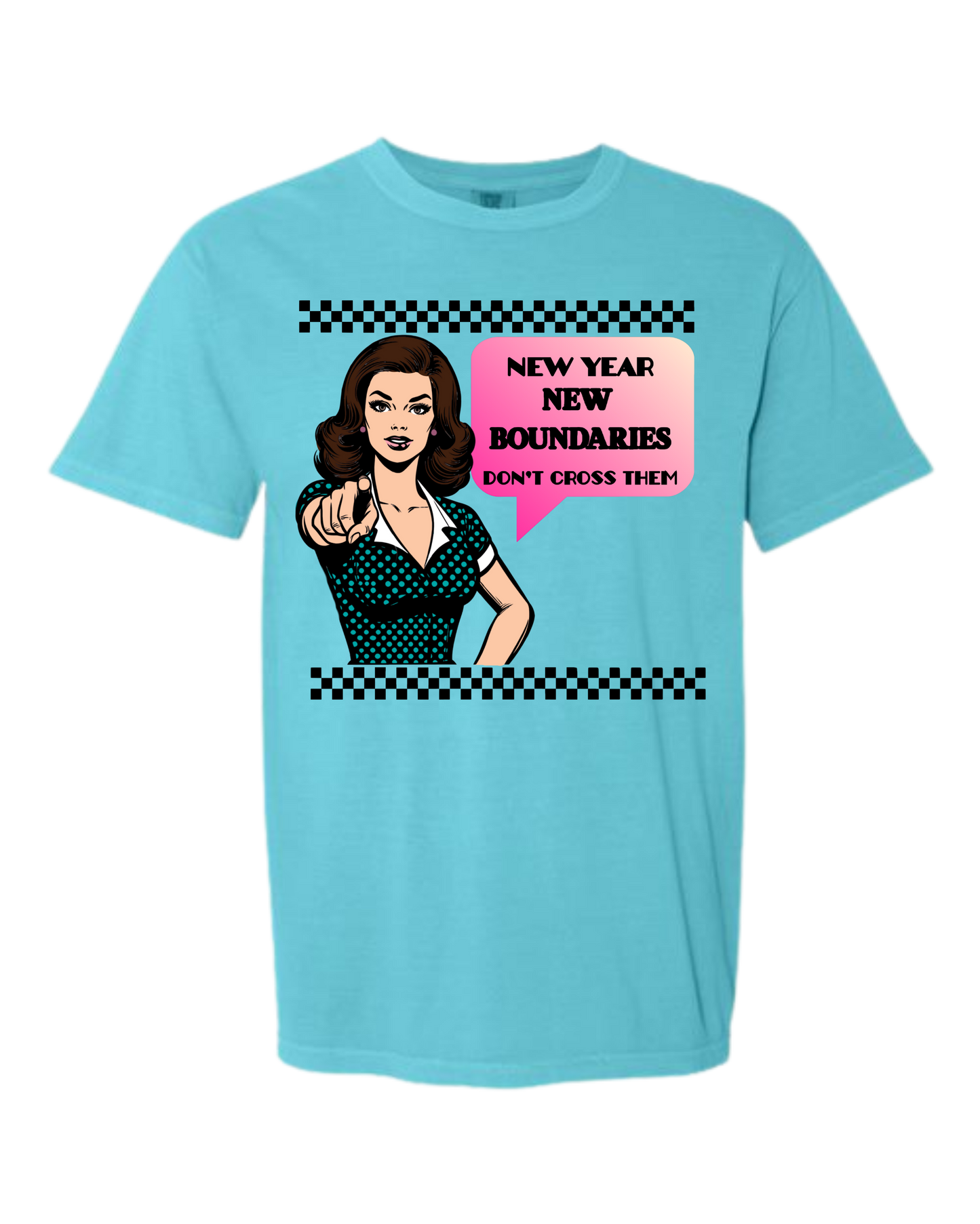 New Year New Boundaries - Comfort Colors - Heavyweight Unisex Tee - Blues