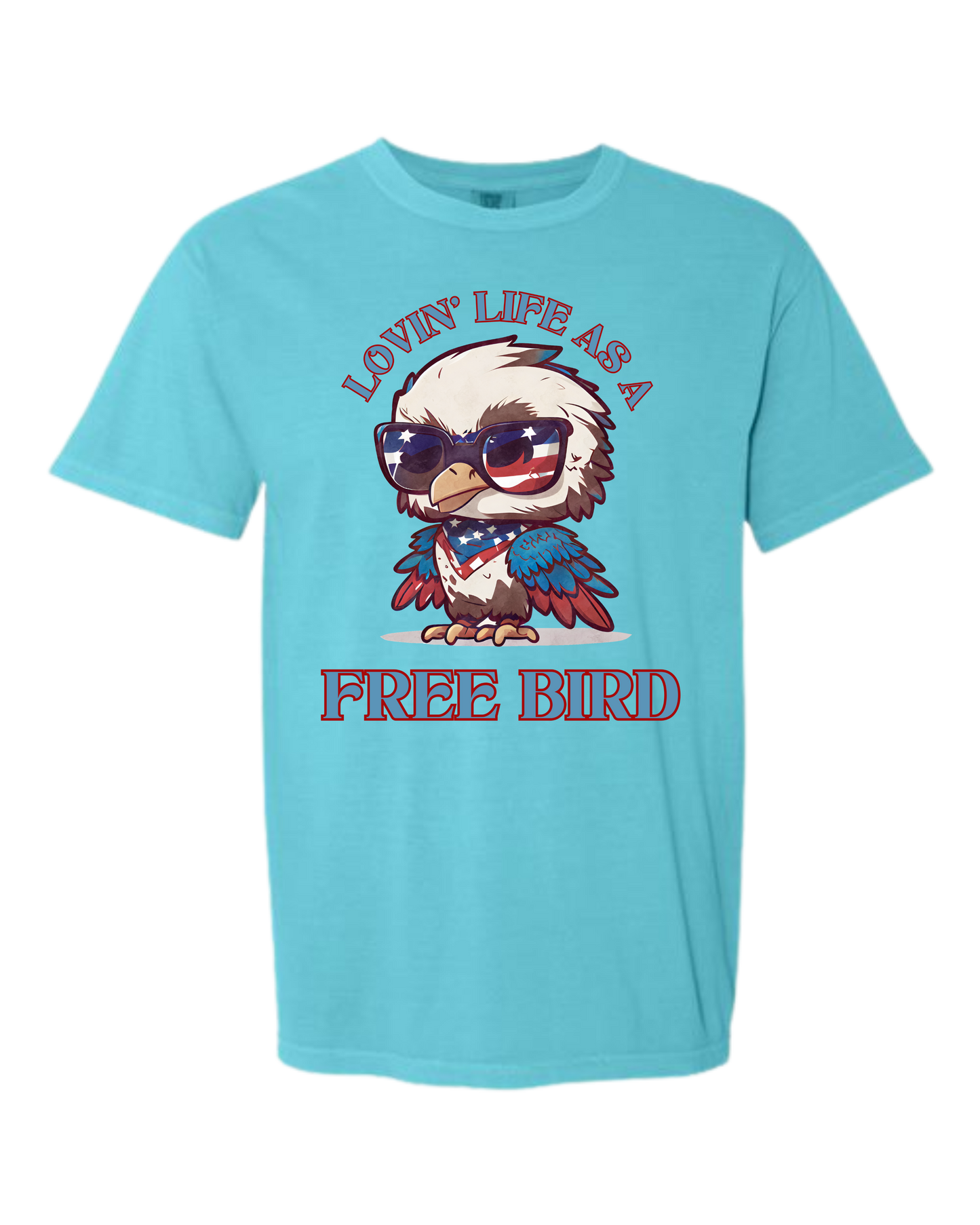 Lovin' Life as a Free Bird - Comfort Colors - Heavyweight Unisex Tee - Blues