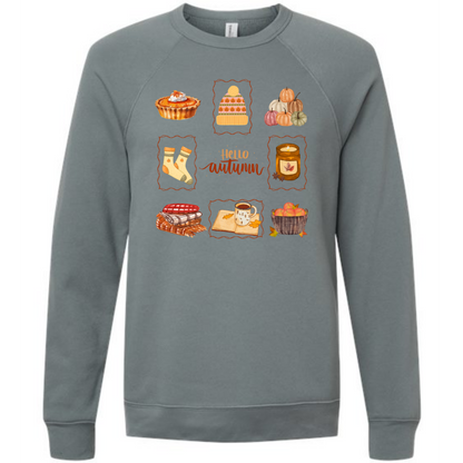 HP - Hello Autumn - Sponge Fleece Raglan Sweatshirt - Blues, Purples