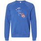 Loves Jesus & America too - Sponge Fleece Raglan Sweatshirt - Blues, Greens, Purple, and Black
