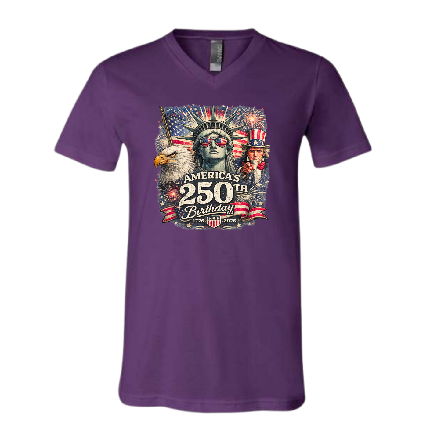 America's 250th Birthday - Bella+Canvas - Unisex V-Neck - Assorted Colors