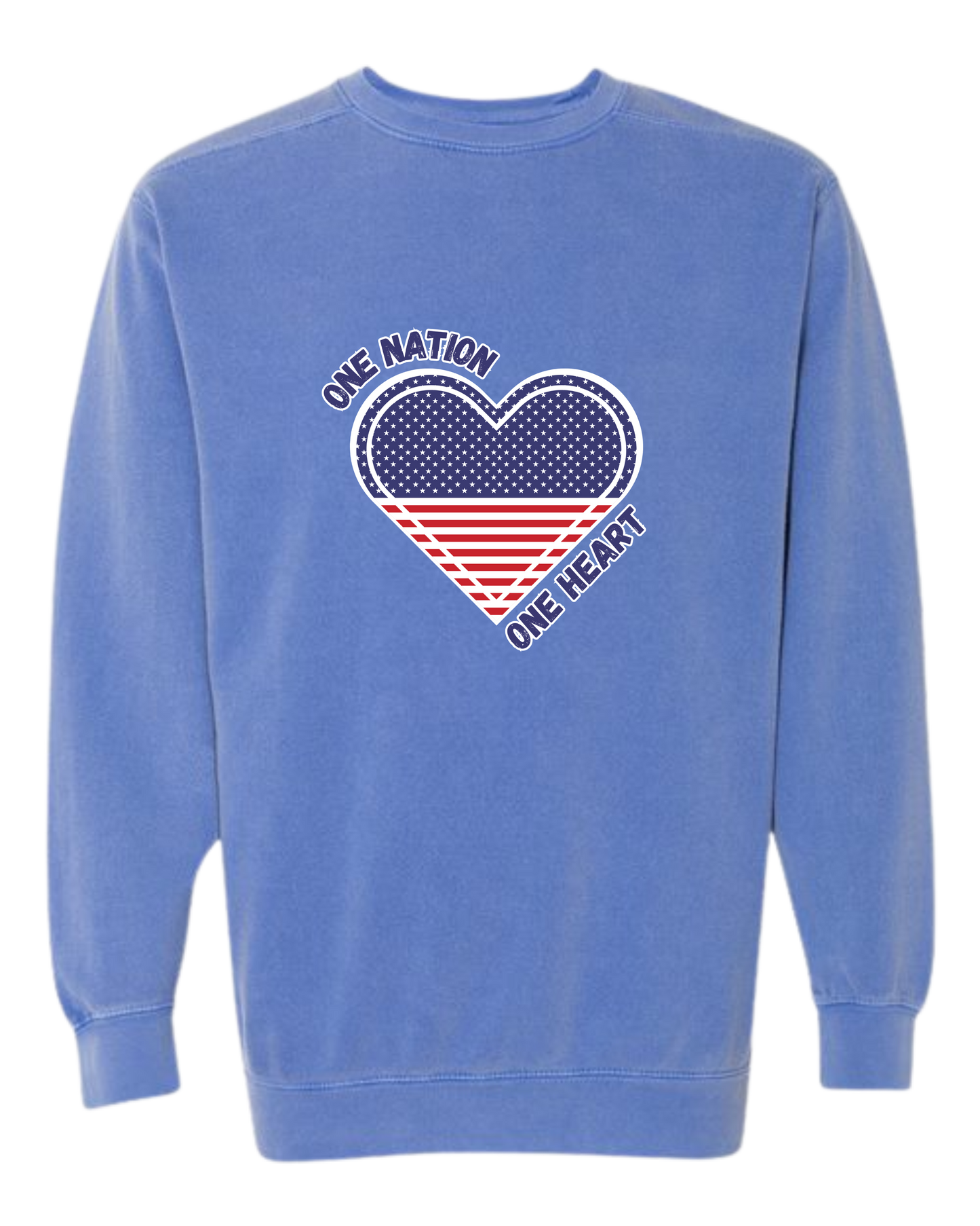 One Nation One Heart - Comfort Colors - Sweatshirt - Blues