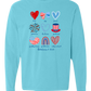 Galatians 5 - Patriotic - Comfort Colors - Heavyweight Long Sleeve Tee - Blues & Greens