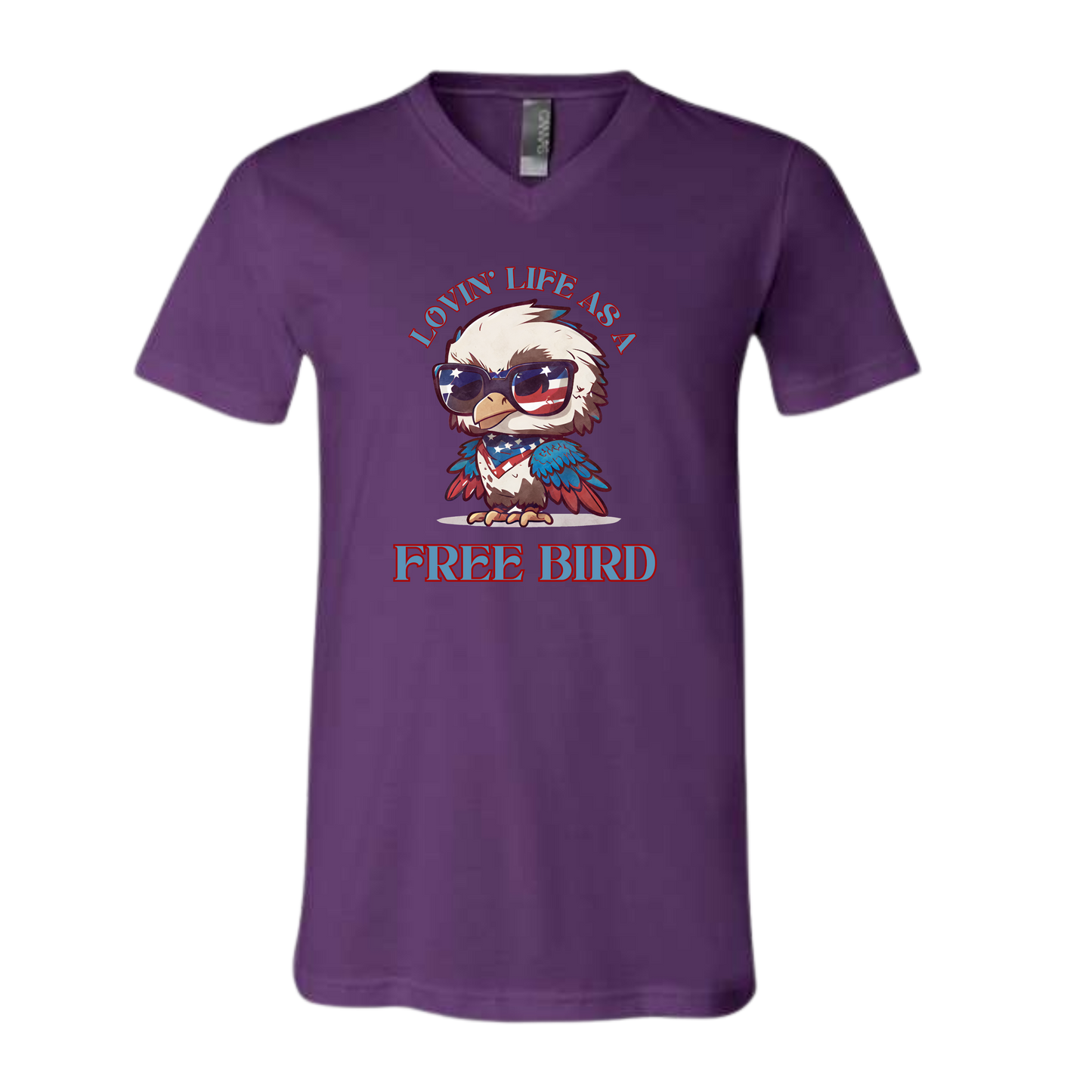 Lovin' Life as a Free Bird - Bella+Canvas - Unisex V-Neck - Assorted Colors