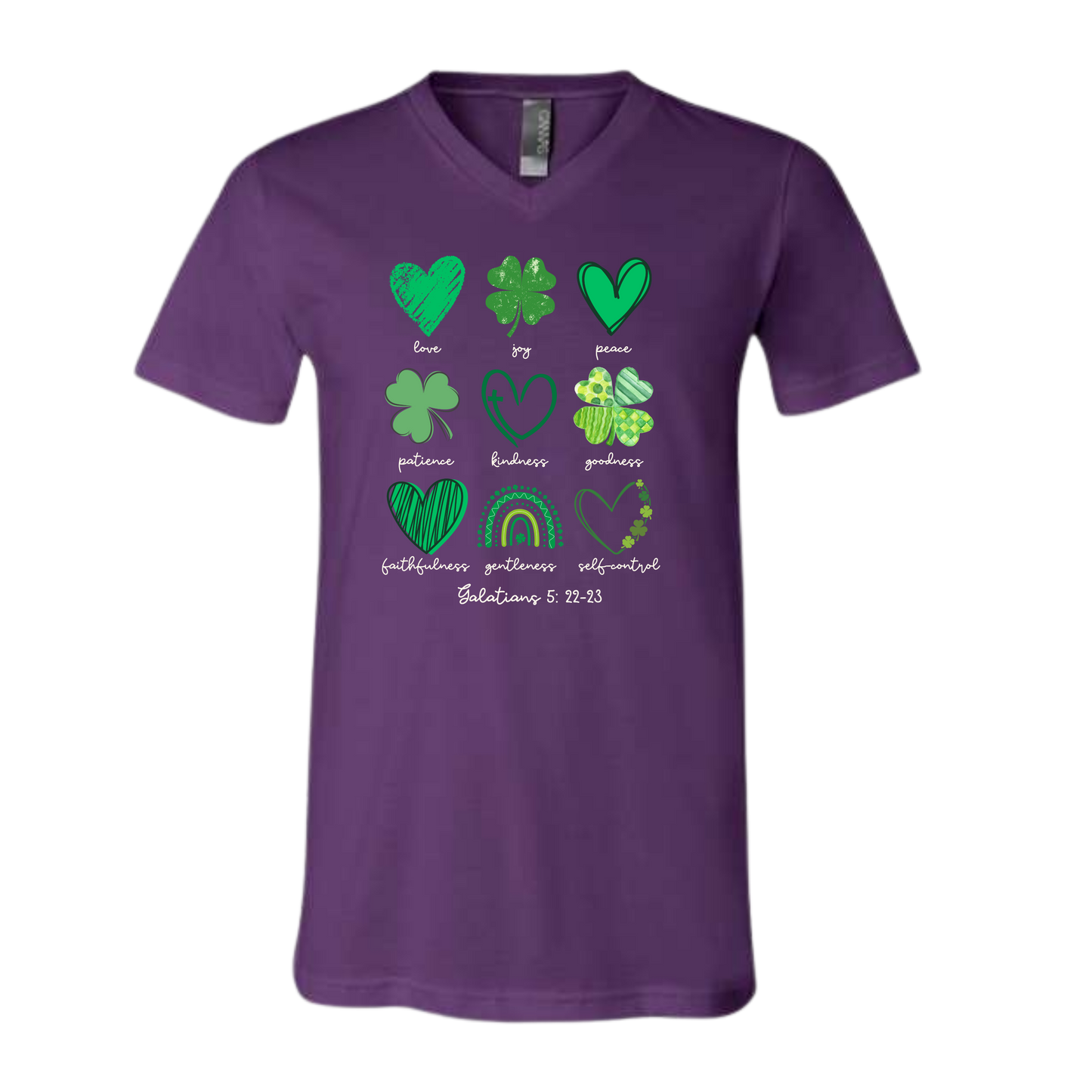 Galatians 5 - St Patrick's Day - Bella+Canvas - Unisex V-Neck - Assorted Colors