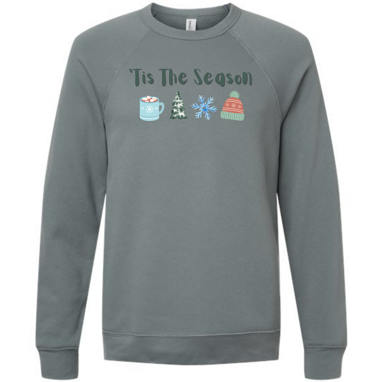 'Tis the Season - Winter - Sponge Fleece Raglan Sweatshirt - Blues, Purples