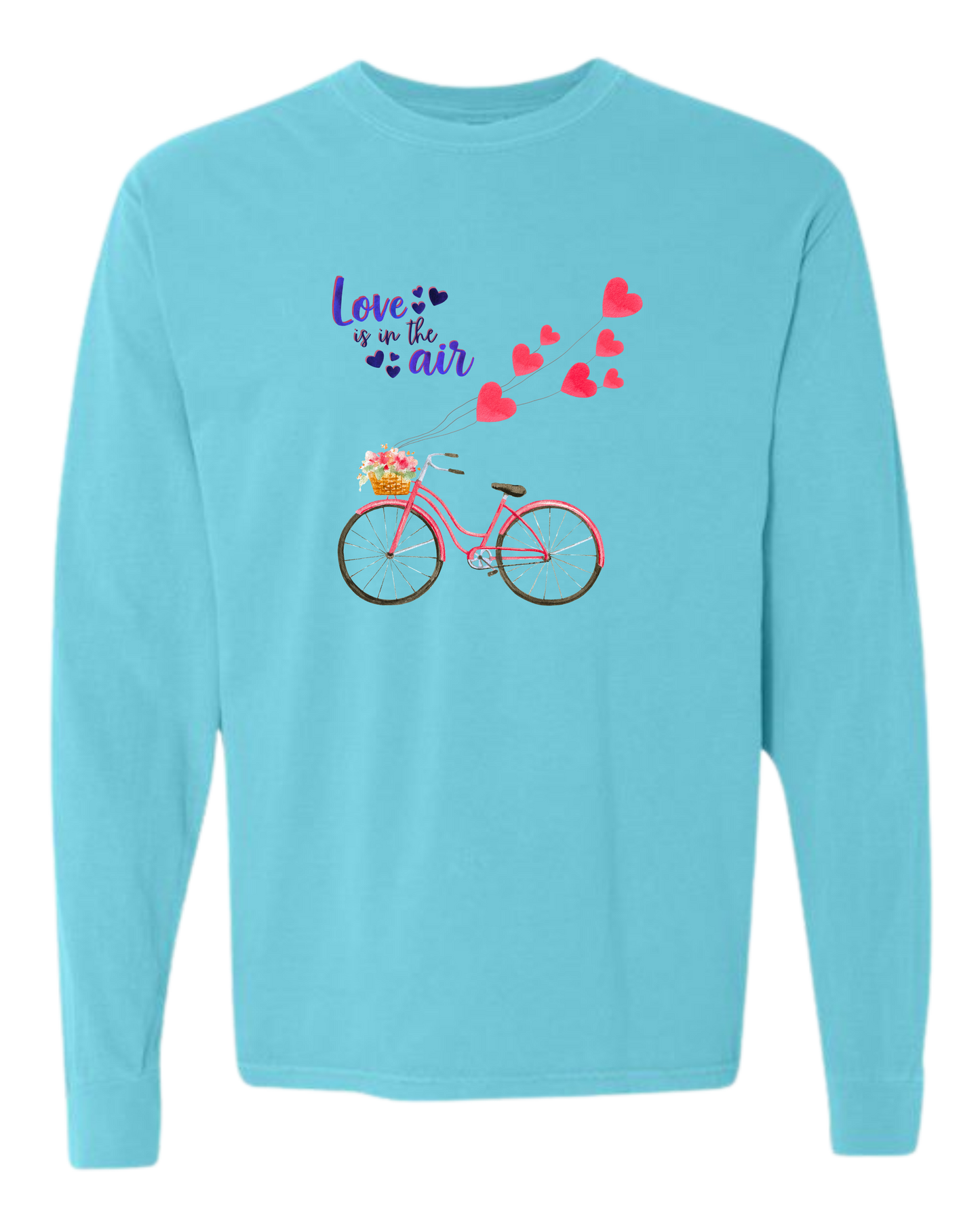 Love is in the Air - Comfort Colors - Heavyweight Long Sleeve Tee - Blues & Greens