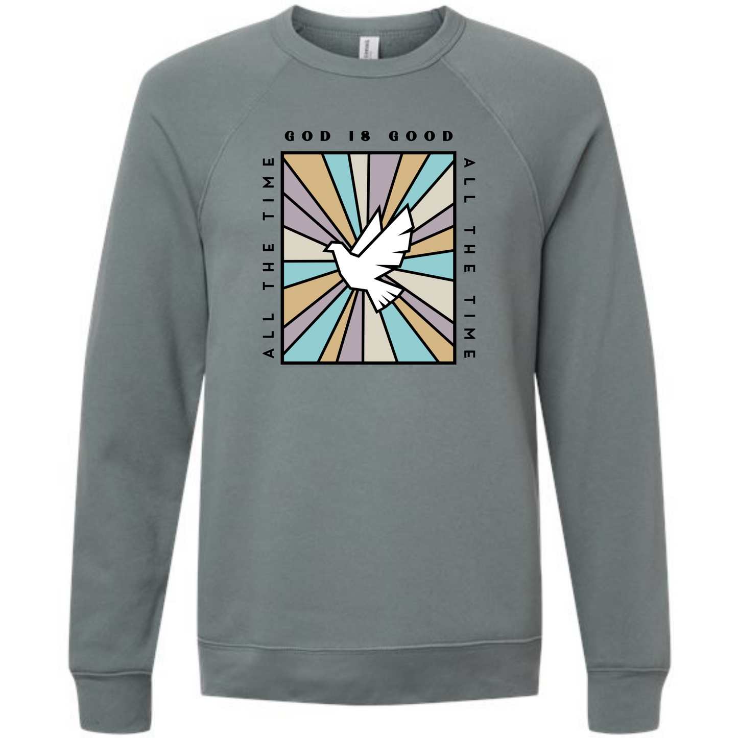God Is Good - Sponge Fleece Raglan Sweatshirt - Blues, Purples