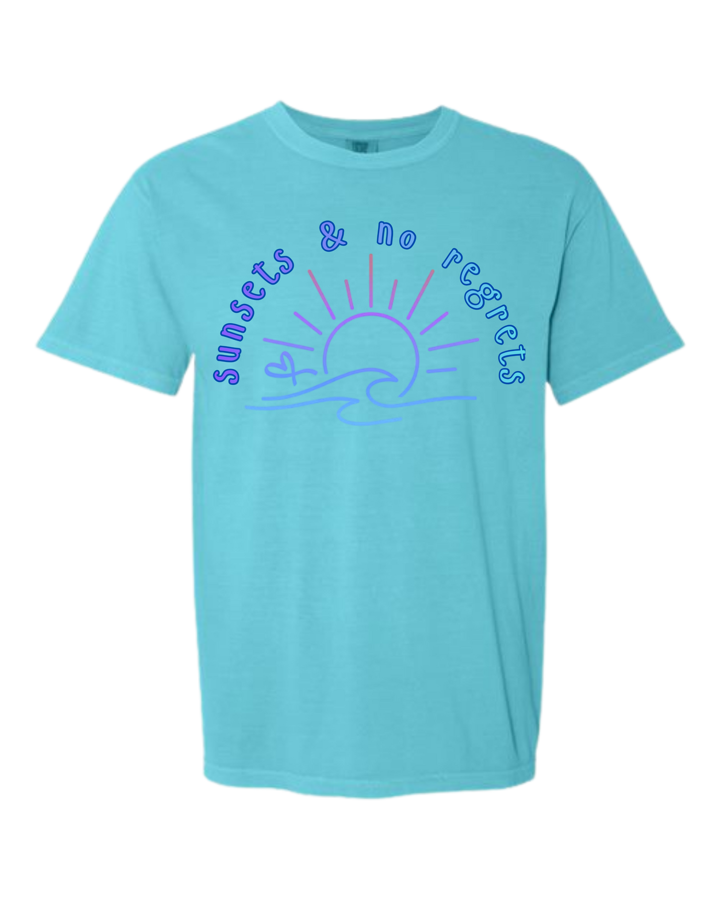 Sunsets & No Regrets - Comfort Colors - Heavyweight Unisex Tee - Blues