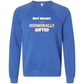 Not Moody. (just) Hormonally Gifted - Sponge Fleece Raglan Sweatshirt - Blues, Greens, Purple, and Black