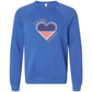 One Nation One Heart - Sponge Fleece Raglan Sweatshirt - Blues, Greens, Purple, and Black