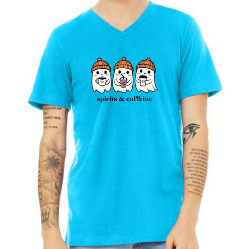 Spirits & Caffeine - Unisex V-Neck - Assorted Colors