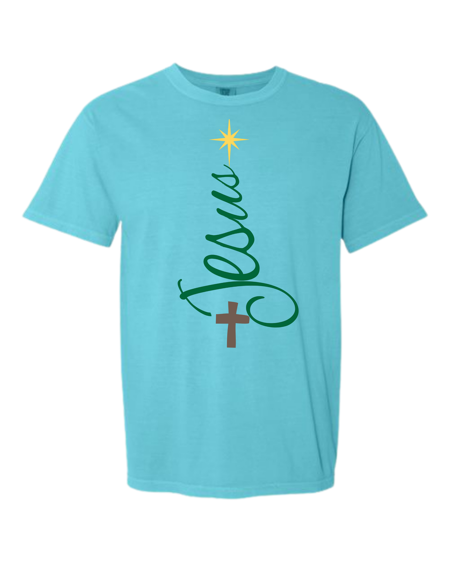Jesus Tree - Comfort Colors - Heavyweight Unisex Tee - Blues