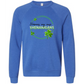 Hormones May Cause Shenanigans - Sponge Fleece Raglan Sweatshirt - Blues, Greens, Purple, and Black