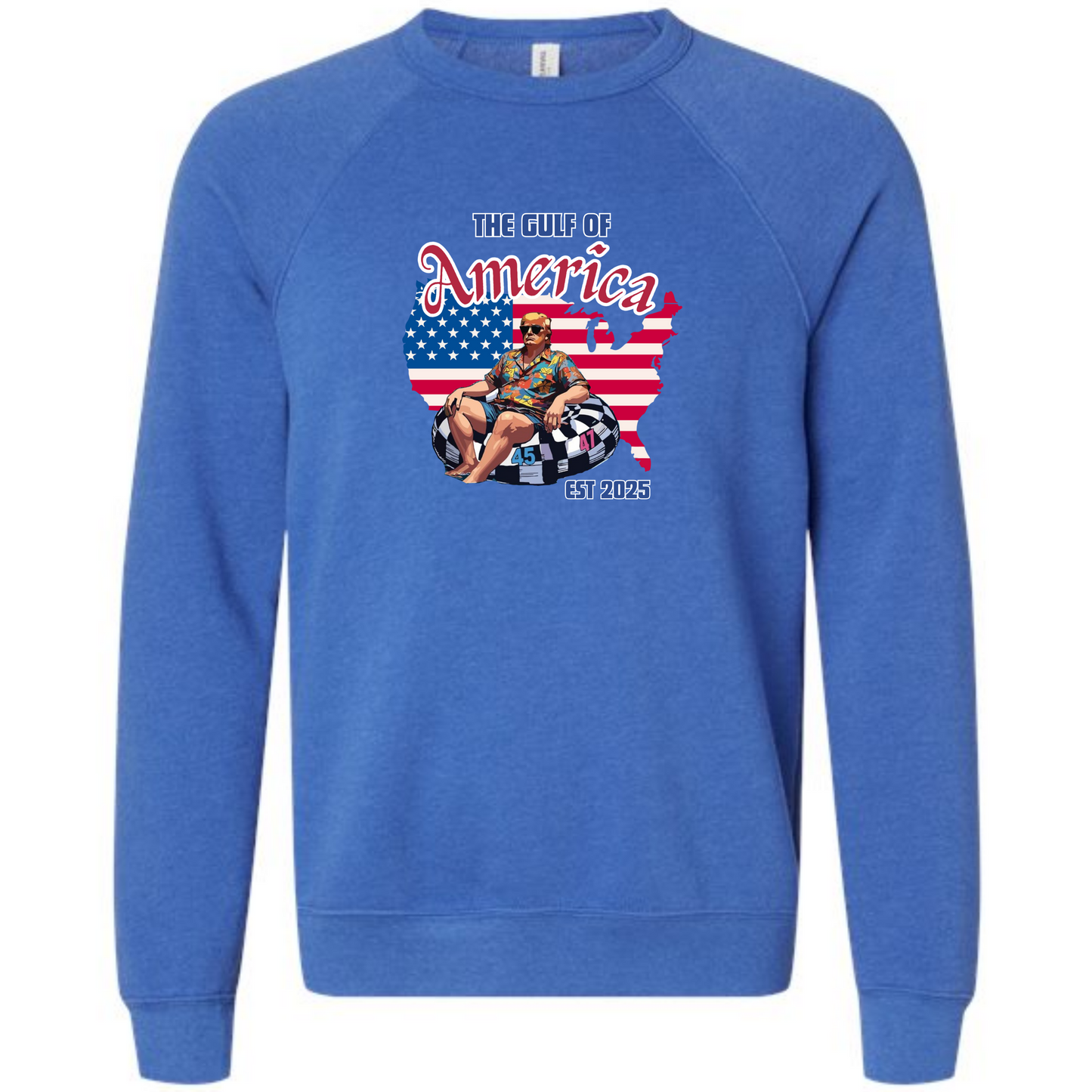 The Gulf of America - Sponge Fleece Raglan Sweatshirt - Blues, Greens, Purple, and Black